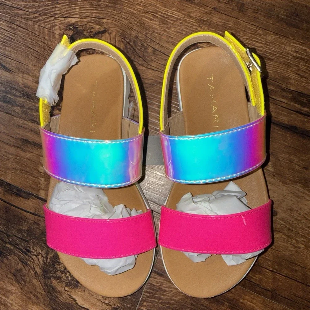 Tahari Neon Slingback Girls Sandals Size 9 NEW Summer